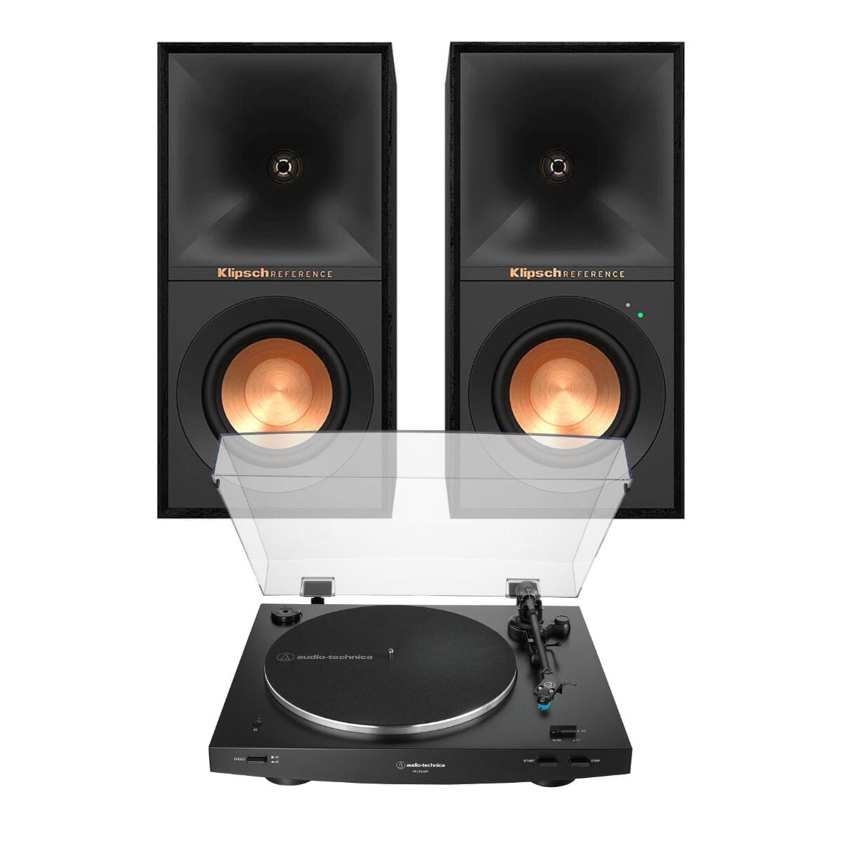 Audio-Technica LP3XBT Automatic Turntable + Klipsch R-50PM Active Bookshelf Speakers