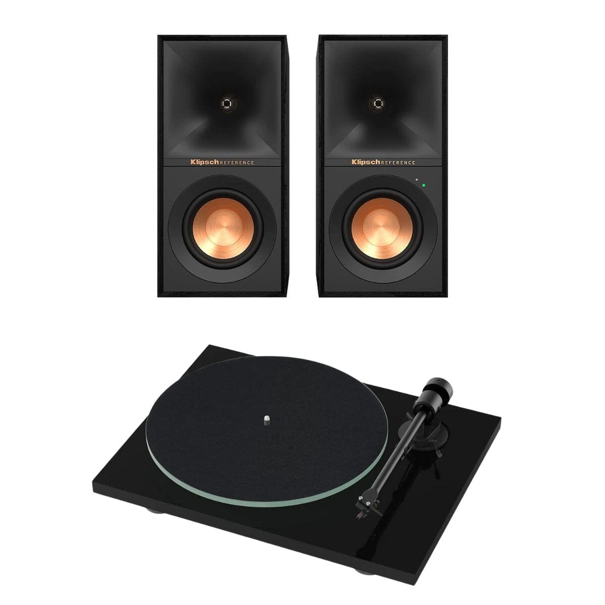 Klipsch R-40PM 70W Active Bookshelf Speakers + Pro-Ject T1 EVO Turntable