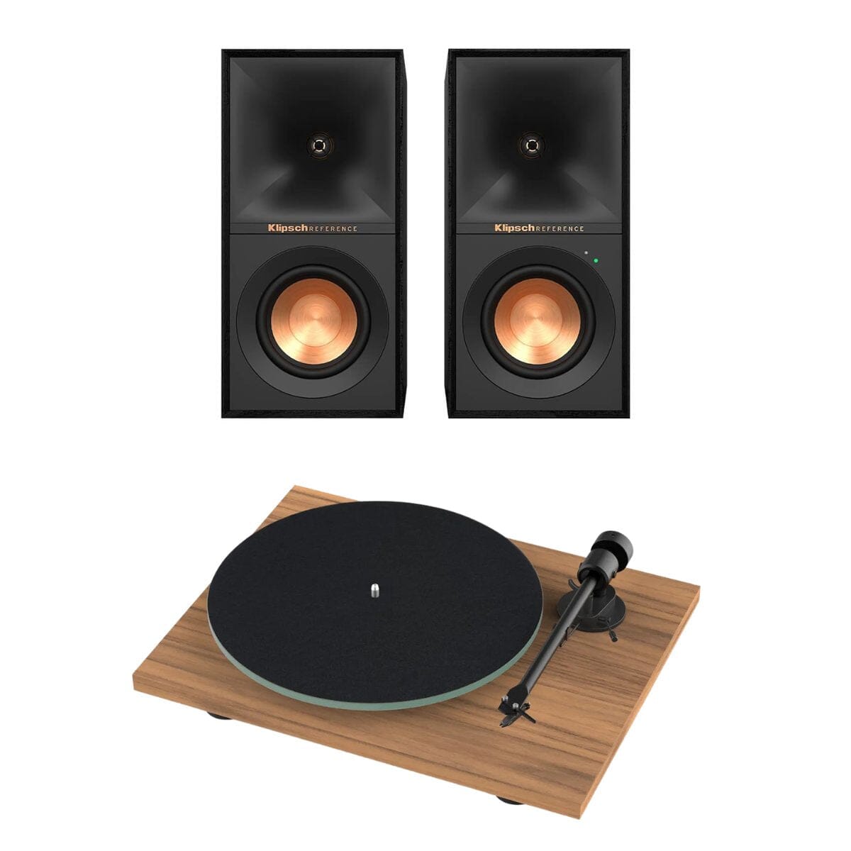 Klipsch R-40PM 70W Active Bookshelf Speakers + Pro-Ject T1 EVO Turntable