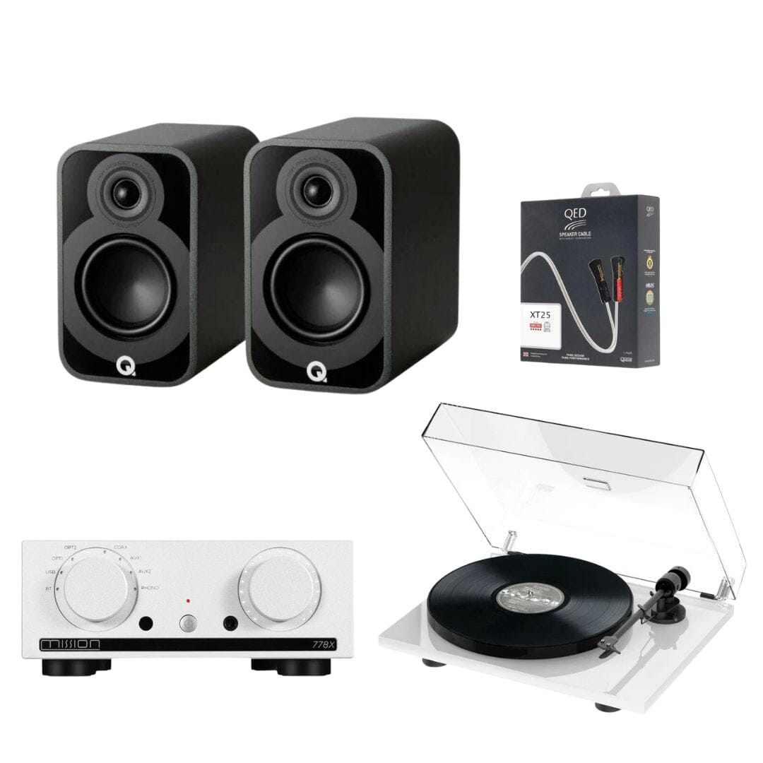 Mission 778X Amplifier, Pro-Ject E1 & Q Acoustics 5010 Bookshelf Speakers