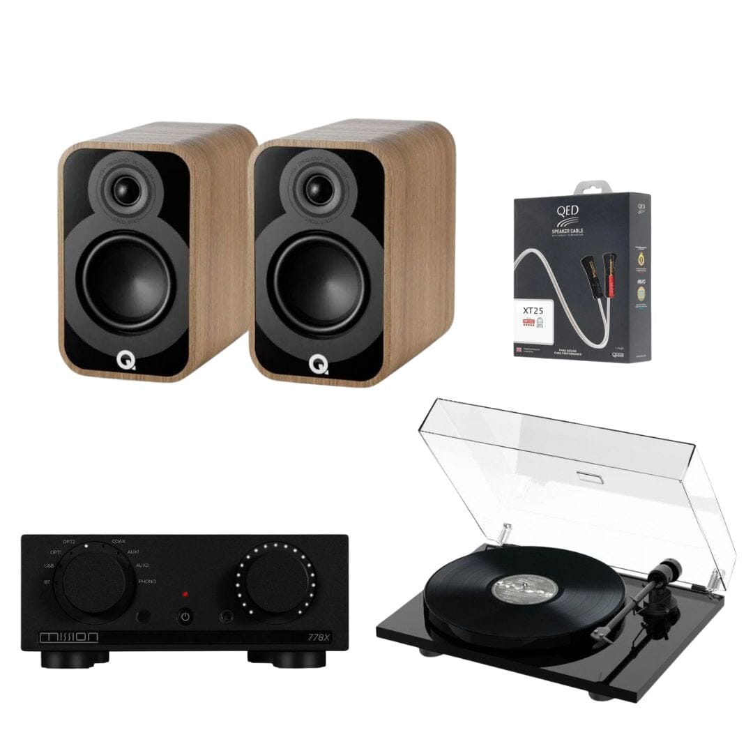 Mission 778X Amplifier, Pro-Ject E1 & Q Acoustics 5010 Bookshelf Speakers