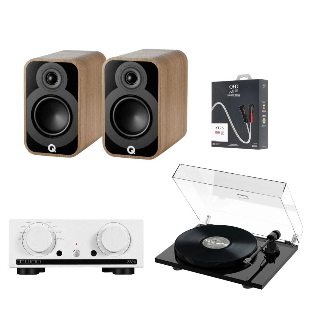 Mission 778X Amplifier, Pro-Ject E1 & Q Acoustics 5010 Bookshelf Speakers