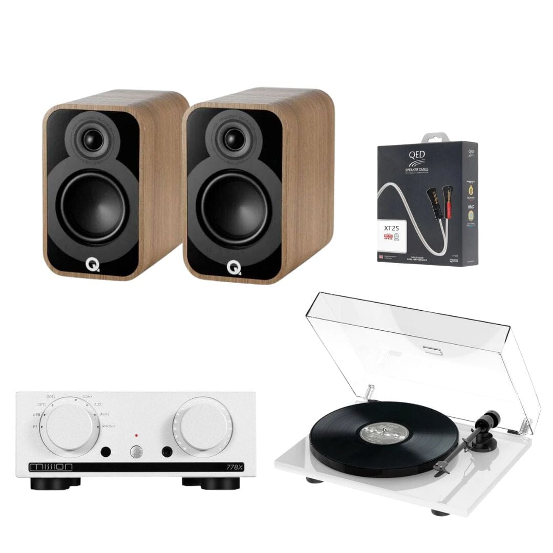 Mission 778X Amplifier, Pro-Ject E1 & Q Acoustics 5010 Bookshelf Speakers