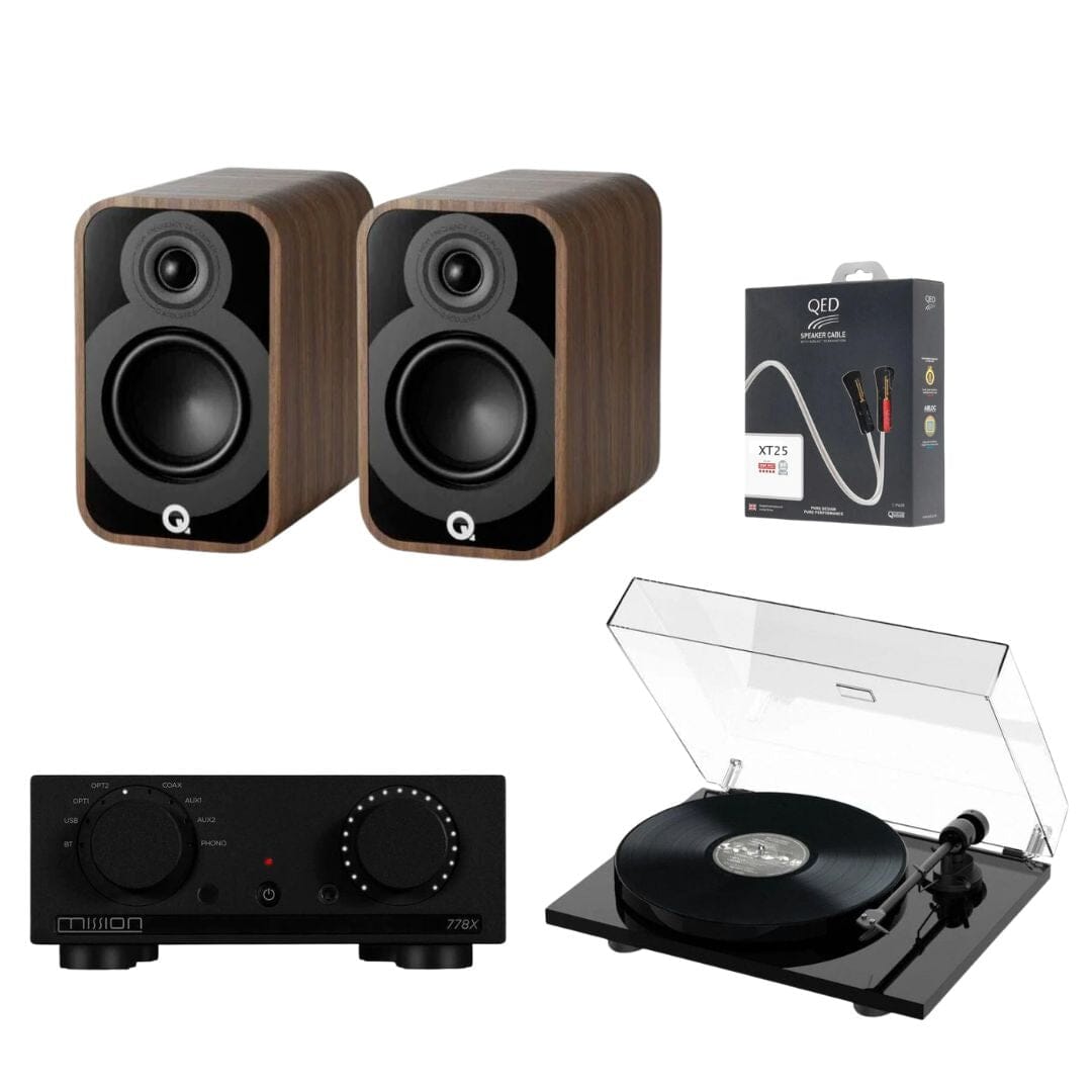 Mission 778X Amplifier, Pro-Ject E1 & Q Acoustics 5010 Bookshelf Speakers