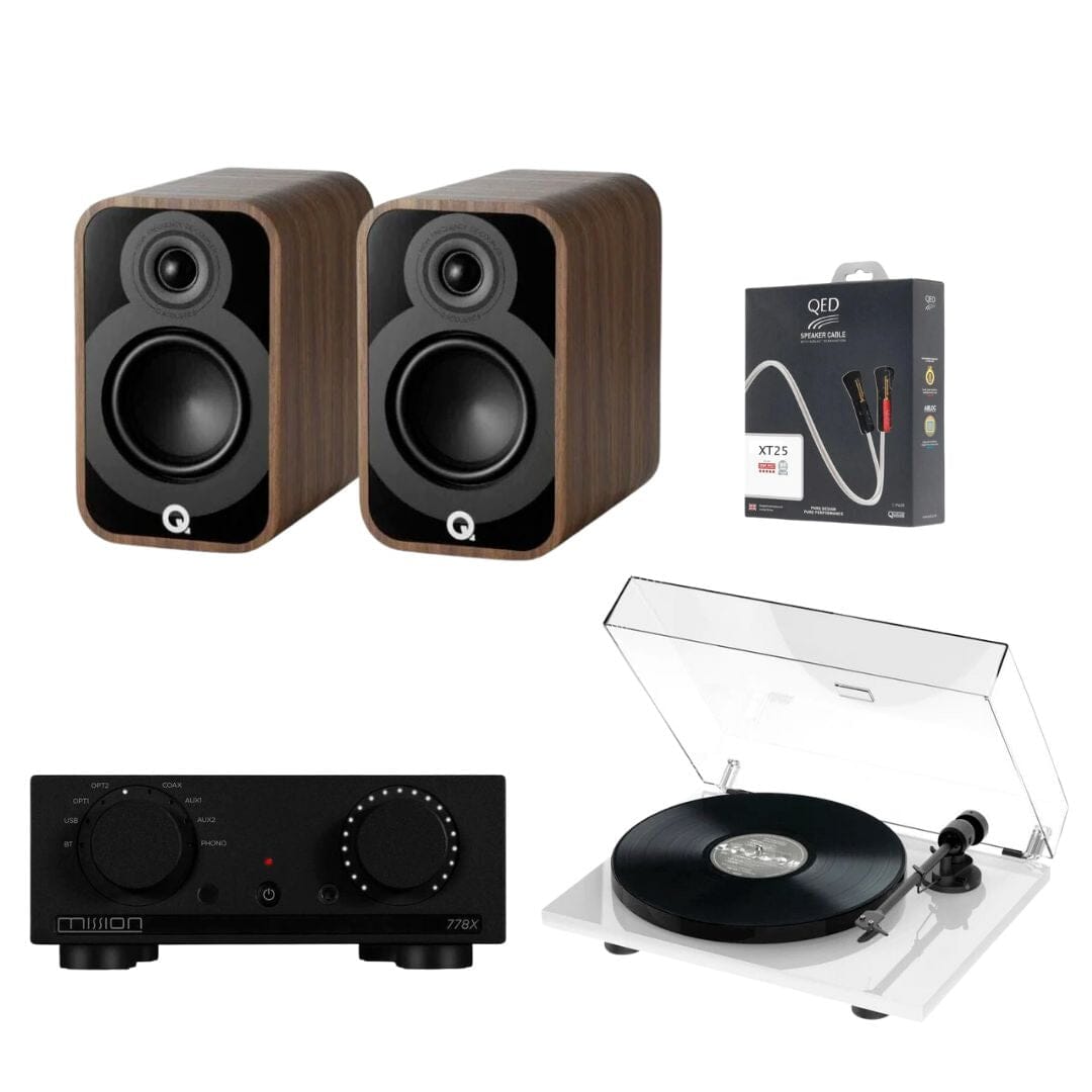 Mission 778X Amplifier, Pro-Ject E1 & Q Acoustics 5010 Bookshelf Speakers