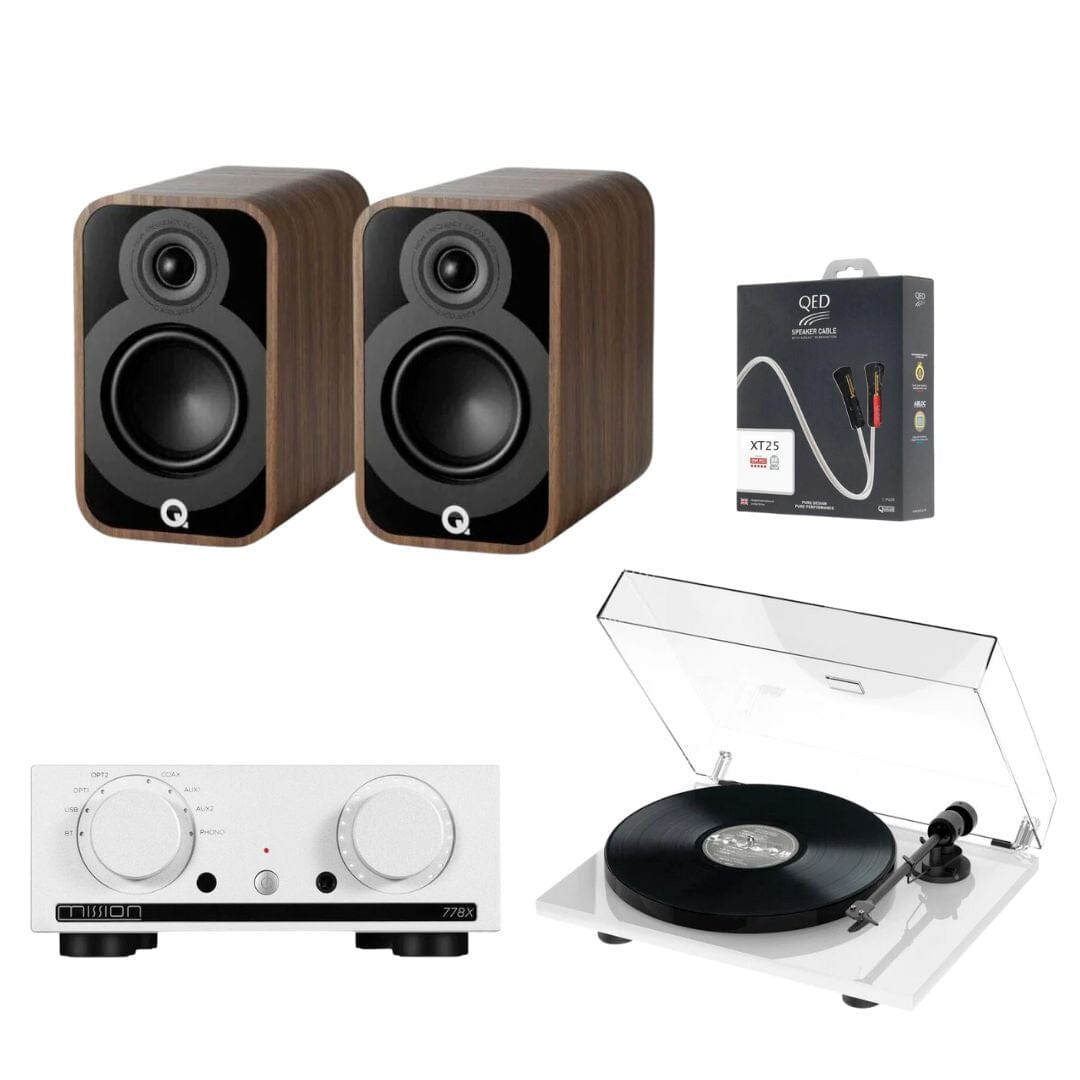 Mission 778X Amplifier, Pro-Ject E1 & Q Acoustics 5010 Bookshelf Speakers