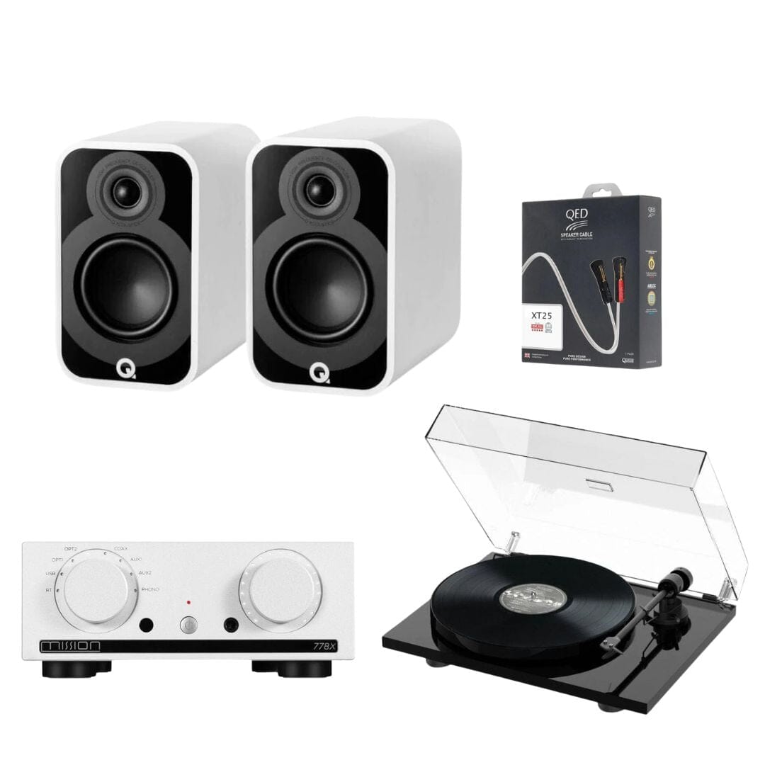 Mission 778X Amplifier, Pro-Ject E1 & Q Acoustics 5010 Bookshelf Speakers