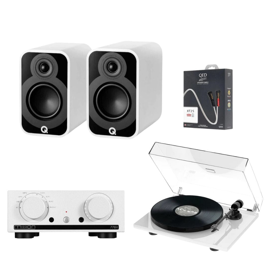 Mission 778X Amplifier, Pro-Ject E1 & Q Acoustics 5010 Bookshelf Speakers