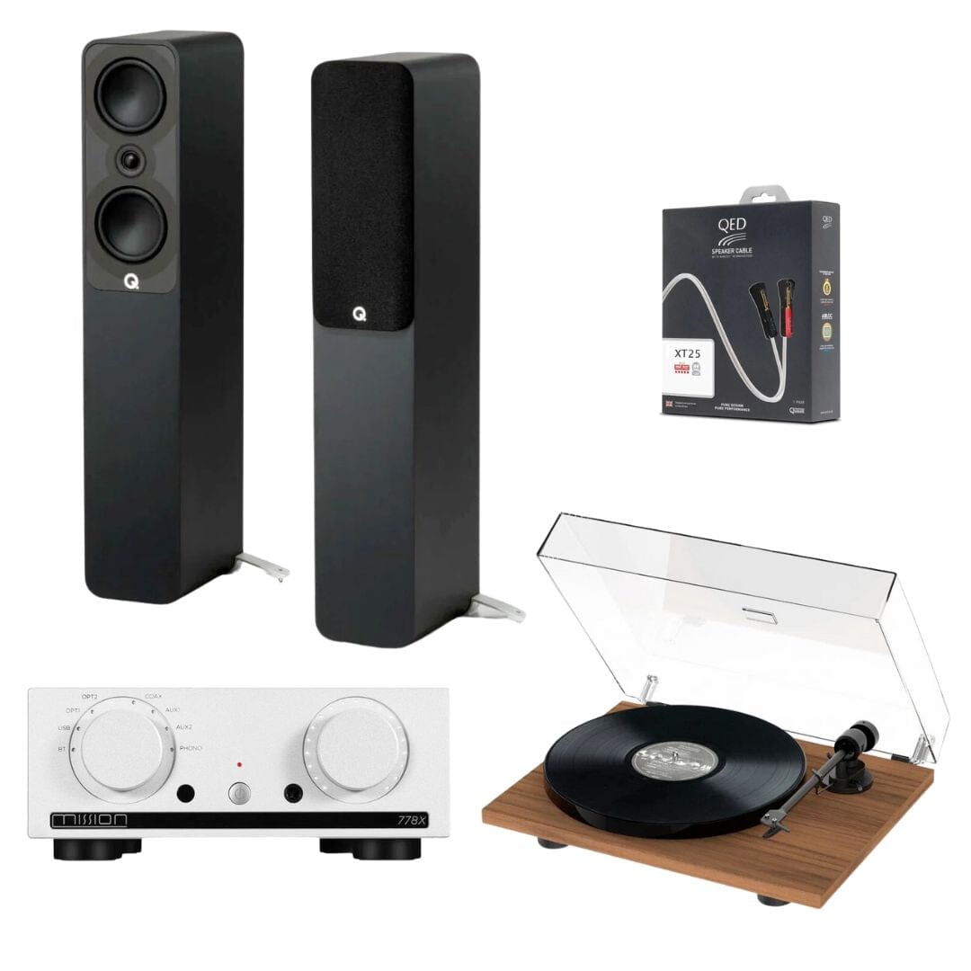 Mission 778X Amplifier, Pro-Ject E1 & Q Acoustics 5040 Floorstanding Speakers