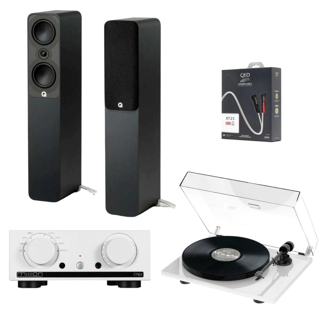 Mission 778X Amplifier, Pro-Ject E1 & Q Acoustics 5040 Floorstanding Speakers