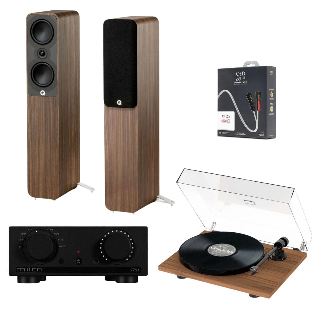 Mission 778X Amplifier, Pro-Ject E1 & Q Acoustics 5040 Floorstanding Speakers