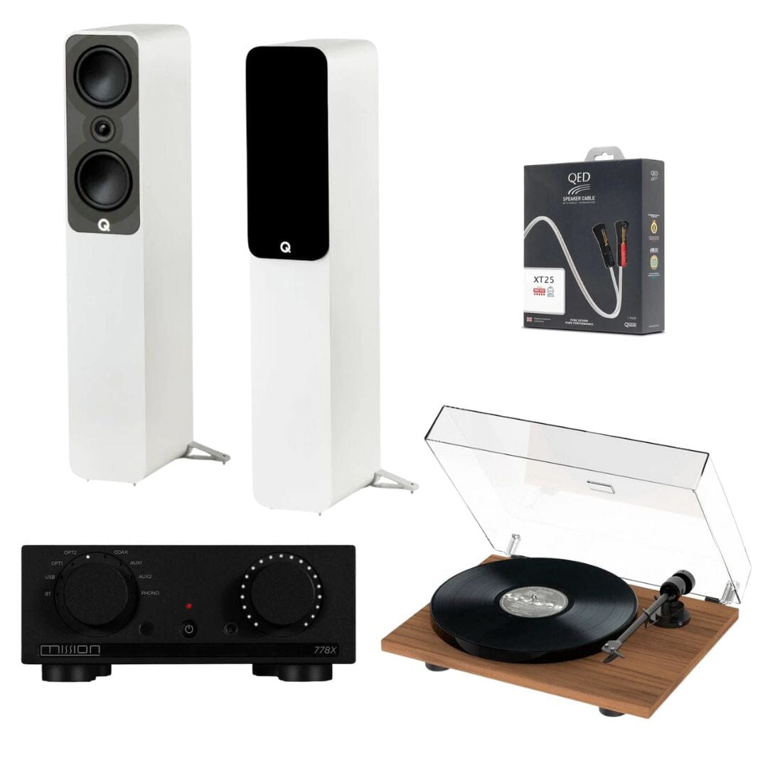 Mission 778X Amplifier, Pro-Ject E1 & Q Acoustics 5040 Floorstanding Speakers