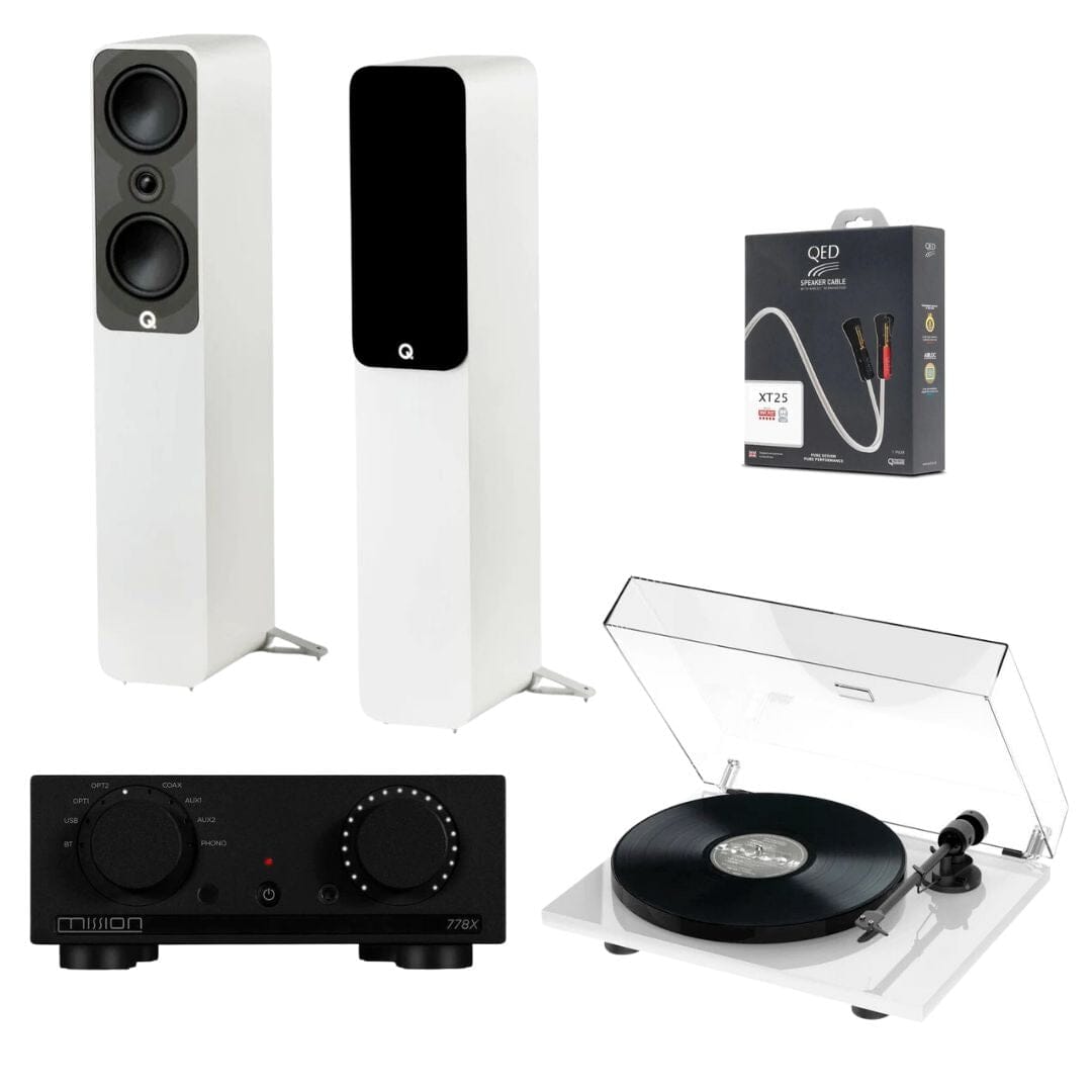 Mission 778X Amplifier, Pro-Ject E1 & Q Acoustics 5040 Floorstanding Speakers