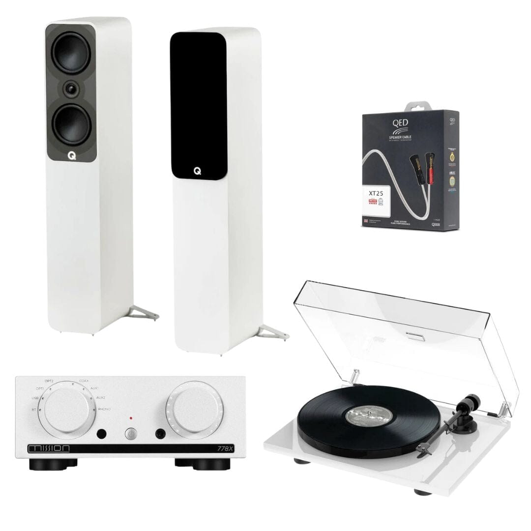 Mission 778X Amplifier, Pro-Ject E1 & Q Acoustics 5040 Floorstanding Speakers