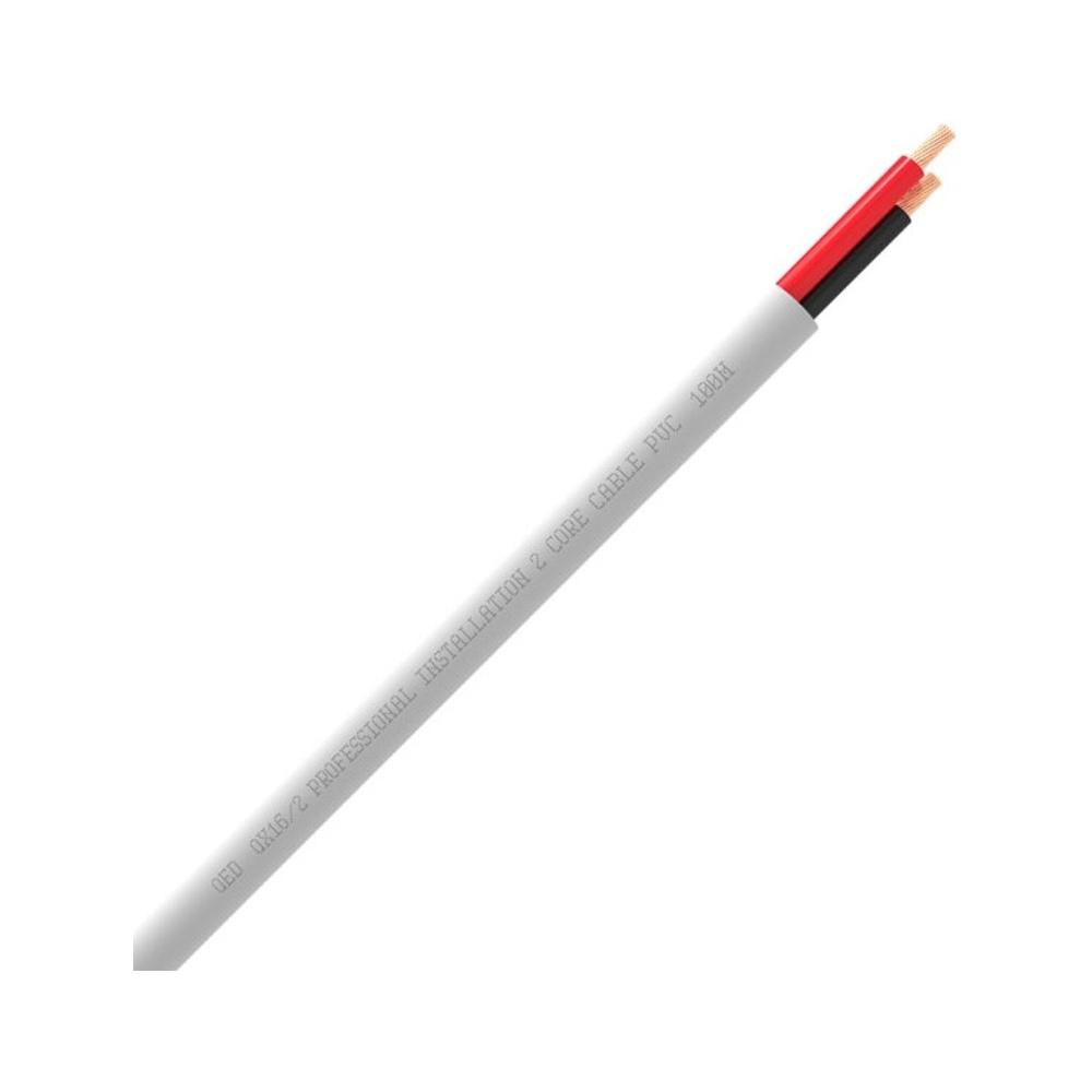 QED QX16/2 - 2 Core Speaker Cable - PVC - White (100m)