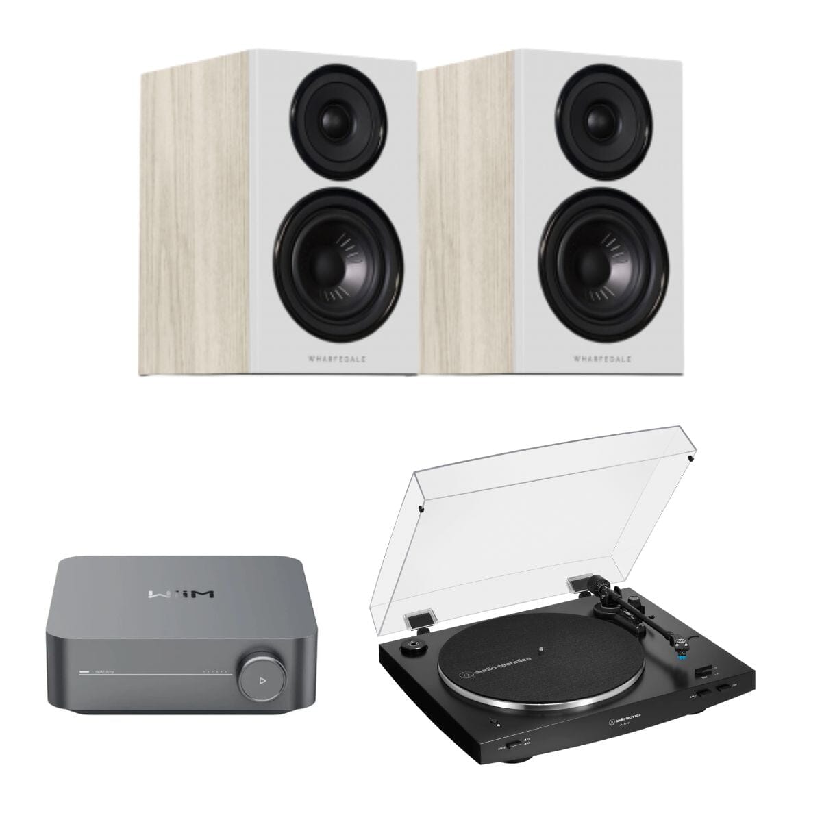 WiiM AMP + Audio-Technica LP3XBT + Wharfedale Diamond 12.0 Bookshelf Speakers