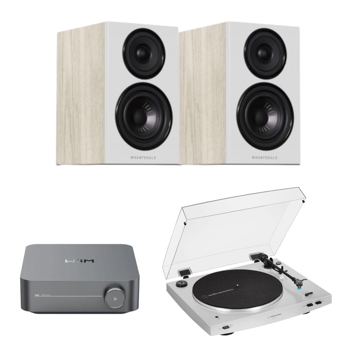 WiiM AMP + Audio-Technica LP3XBT + Wharfedale Diamond 12.0 Bookshelf Speakers