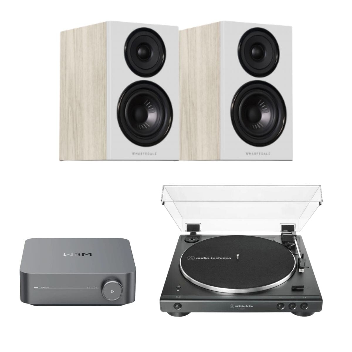WiiM AMP + Audio-Technica LP60X + Wharfedale Diamond 12.0 Bookshelf Speakers