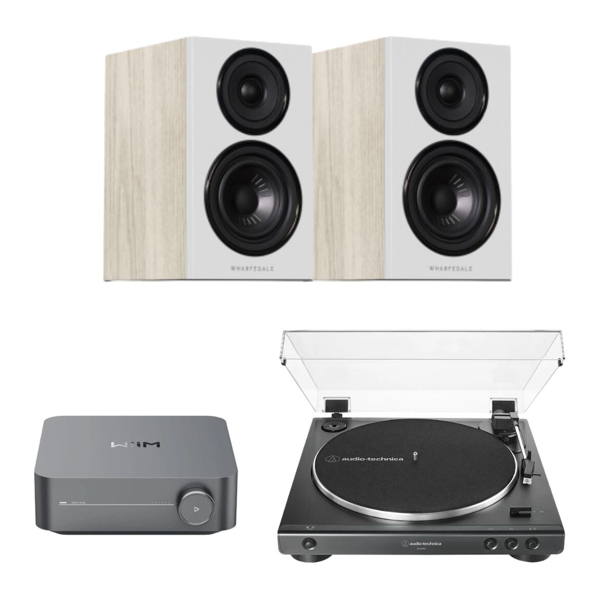 WiiM AMP + Audio-Technica LP60X + Wharfedale Diamond 12.0 Bookshelf Speakers