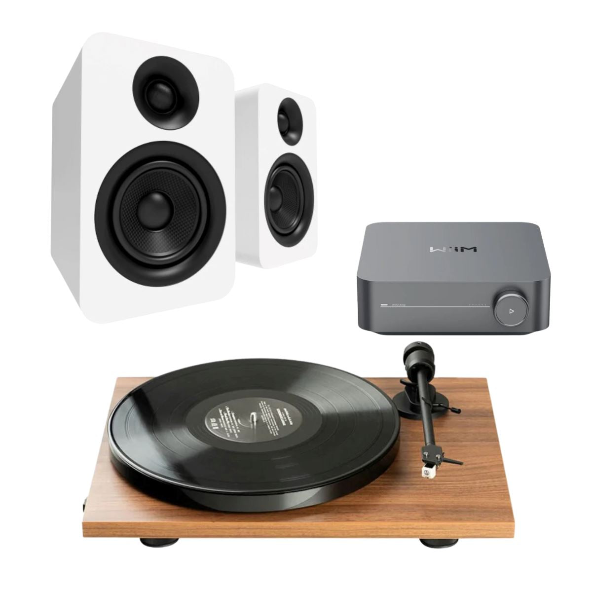 WiiM Amp + Kanto YU  4" Passive Speakers + Pro-Ject E1 Phono Turntable